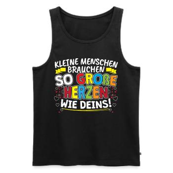 Erzieherinnen und Erzieher Geschenk Kindergärtner - Männer Premium Bio Tank Top - Schwarz - Vorne - Michal (187cm)