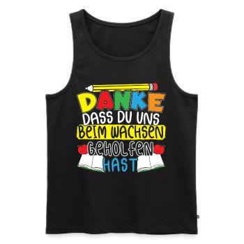 Erzieherinnen und Erzieher Geschenk Kindergärtner - Männer Premium Bio Tank Top - Schwarz - Vorne - Michal (187cm)
