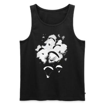 Gleitschirm - Männer Premium Bio Tank Top - Schwarz - Vorne - AI Model Male 178 light (178cm)