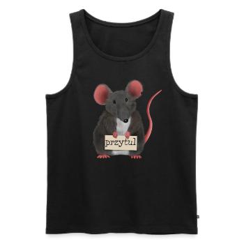 Mouse / Rat / Mouse Rat - Hug przytul - Men's Premium Organic Tank Top - black - Front - Michal (187cm)