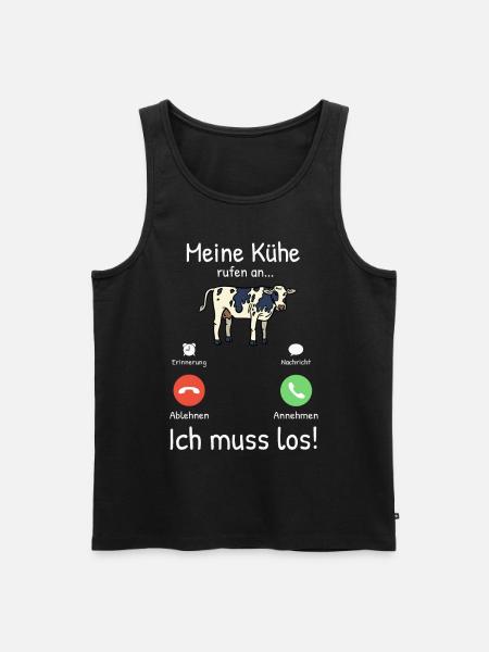 Mine køer kalder - landmand landmand - Herre Premium økologisk tanktop - sort
