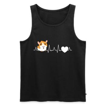Meerschweinchen Herzschlag Meerschwein Geschenk - Männer Premium Bio Tank Top - Schwarz - Vorne - AI Model Male 178 light (178cm)