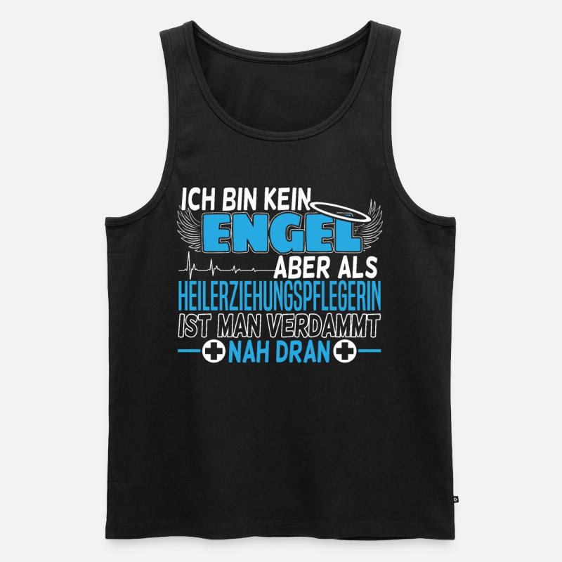 Heilerziehungspflegerin Geschenk | Engel - Männer Premium Bio Tank Top - Schwarz