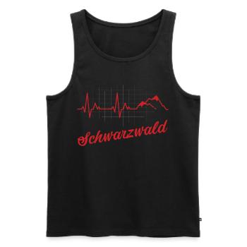Bayern Wandern Schwarzwald Berge Herzschlag - Männer Premium Bio Tank Top - Schwarz - Vorne - Michal (187cm)