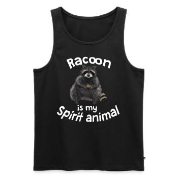 Waschbär - my spirit animal - Männer Premium Bio Tank Top - Schwarz - Vorne - AI Model Male 178 light (178cm)
