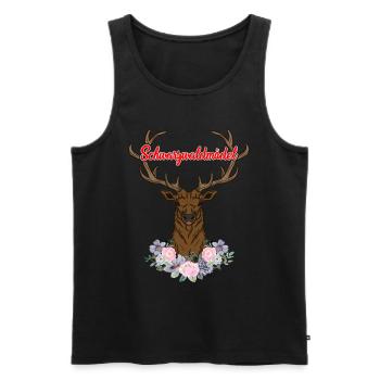 Schwarzwaldmädel Hirsch Geweih - Männer Premium Bio Tank Top - Schwarz - Vorne - Michal (187cm)