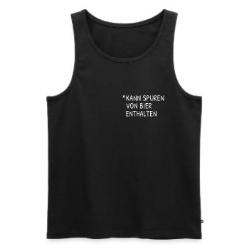 Kann Spuren von Bier enthalten Hopfen - Männer Premium Bio Tank Top - Schwarz - Vorne - Michal (187cm)