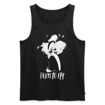 Paraglider born to fly - Men's Premium Organic Tank Top - black - Front - AI Model Male 178 light (178cm)