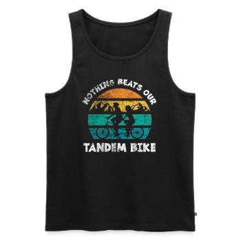 Tandem bike bike - Men's Premium Organic Tank Top - black - Front - AI Model Male 178 light (178cm)