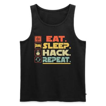 Eat Sleep Hack Repeat - Men's Premium Organic Tank Top - black - Front - AI Model Male 178 light (178cm)