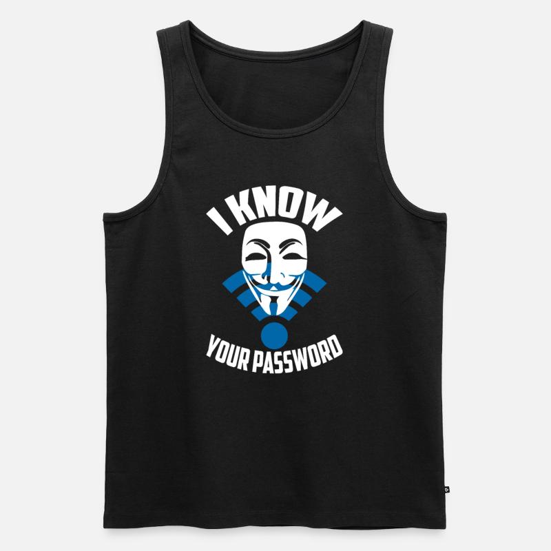 Hacking Ich kenne Dein Passwort - Männer Premium Bio Tank Top - Schwarz