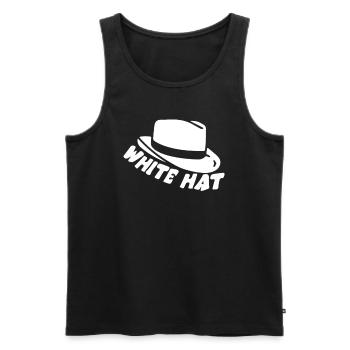 Pirate de chapeau blanc - Débardeur bio Premium Homme - noir - Devant - Michal (187cm)