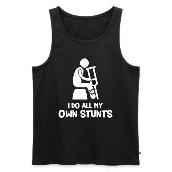Ich mache alle meine Stunts selbst - Männer Premium Bio Tank Top - Schwarz - Vorne - AI Model Male 178 light (178cm)