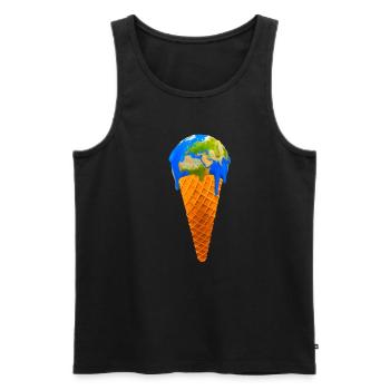 Global Warming Earth Ice cream - Männer Premium Bio Tank Top - Schwarz - Vorne - AI Model Male 178 light (178cm)