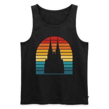 Köln Dom Retro Vintage Kölsch Kölner - Männer Premium Bio Tank Top - Schwarz - Vorne - Michal (187cm)
