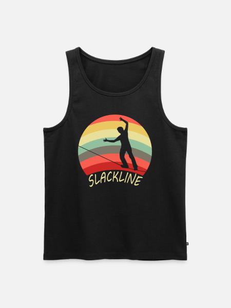 Slackline Seiltänzer Slacklining - Männer Premium Bio Tank Top - Schwarz