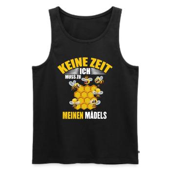 Bienen Ich muss zu meinen Mädels Honig - Männer Premium Bio Tank Top - Schwarz - Vorne - Michal (187cm)