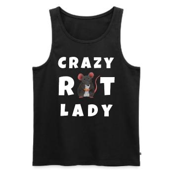 Crazy Rat Lady - Men's Premium Organic Tank Top - black - Front - Michal (187cm)