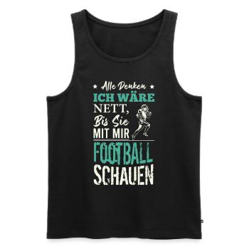 American Football Shirt | American Football - Männer Premium Bio Tank Top - Schwarz - Vorne - Michal (187cm)