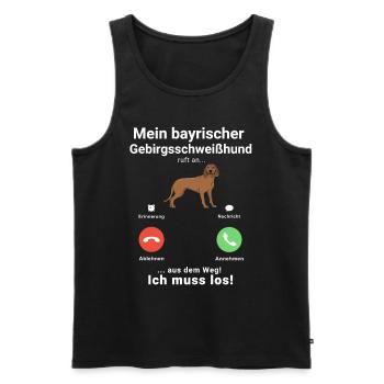 Bayerischer Gebirgsschweisshund Anruf Telefon BGS - Männer Premium Bio Tank Top - Schwarz - Vorne - Michal (187cm)