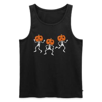 Cute skeleton Halloween pumpkin - Men's Premium Organic Tank Top - black - Front - AI Model Male 178 light (178cm)