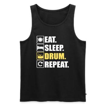 Eat Sleep Drum Répétition des tambours de batteur - Débardeur bio Premium Homme - noir - Devant - Michal (187cm)