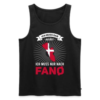 Ich muss Gar Nix Ich muss nur nach Fanö Fanø - Männer Premium Bio Tank Top - Schwarz - Vorne - Michal (187cm)