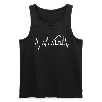 Client Client 2021 2020 Heartbeat EKG House - Men's Premium Organic Tank Top - black - Front - AI Model Male 178 light (178cm)