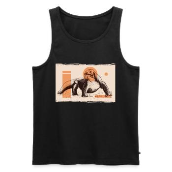 Komodowaran Komodo Reptilien Vintage - Männer Premium Bio Tank Top - Schwarz - Vorne - AI Model Male 178 light (178cm)