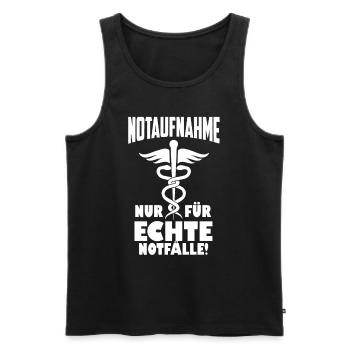 Notaufnahme Notarzt Sanitäter Notfälle - Männer Premium Bio Tank Top - Schwarz - Vorne - Michal (187cm)