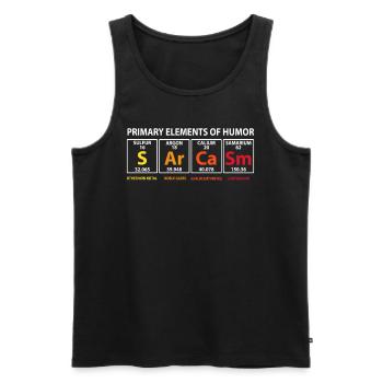 Tableau périodique des éléments drôles d'humour - Débardeur bio Premium Homme - noir - Devant - AI Model Male 178 light (178cm)