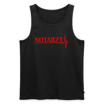 Notarzt Herzschlag Erste Hilfe Rettung - Männer Premium Bio Tank Top - Schwarz - Vorne - Michal (187cm)