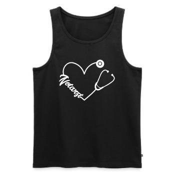 Notarzt Stethoskop Notfall Erste Hilfe - Männer Premium Bio Tank Top - Schwarz - Vorne - Michal (187cm)