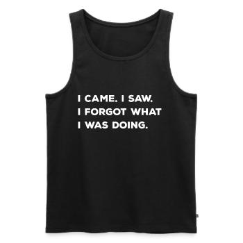 I came I saw I forgot what I was doing - Men's Premium Organic Tank Top - black - Front - AI Model Male 178 light (178cm)