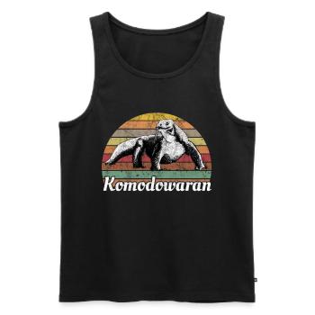 Komodowaran Komodo Reptilien Vintage - Männer Premium Bio Tank Top - Schwarz - Vorne - AI Model Male 178 light (178cm)