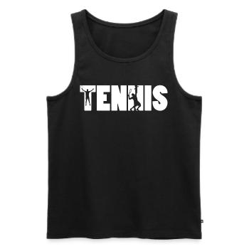 Tennis balle de sport le sport balle de tennis - Débardeur bio Premium Homme - noir - Devant - AI Model Male 178 light (178cm)