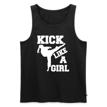 Karate Mädchen Kampfkunst Frauen - Männer Premium Bio Tank Top - Schwarz - Vorne - AI Model Male 178 light (178cm)