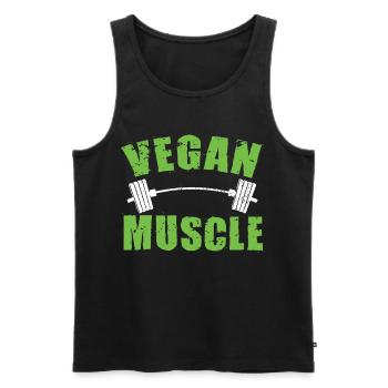 Vegan Bodybuilding Muscles Training Gym - Men's Premium Organic Tank Top - black - Front - AI Model Male 178 light (178cm)