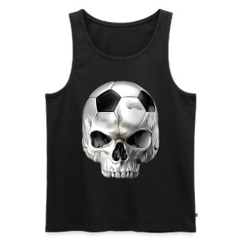 Crâne de football - Débardeur bio Premium Homme - noir - Devant - Michal (187cm)