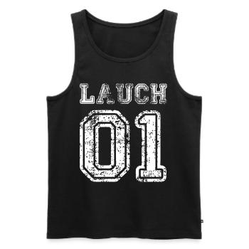 Fitness Lauch n ° 01 Formation Vegan - Débardeur bio Premium Homme - noir - Devant - Michal (187cm)