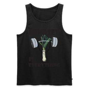 Fitness Lauch Mindset ist alles Vegan - Männer Premium Bio Tank Top - Schwarz - Vorne - AI Model Male 178 light (178cm)