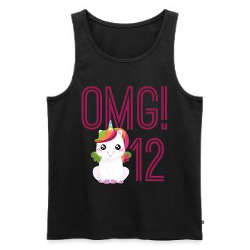 Unicorn birthday 12 years old - Men's Premium Organic Tank Top - black - Front - AI Model Male 178 light (178cm)