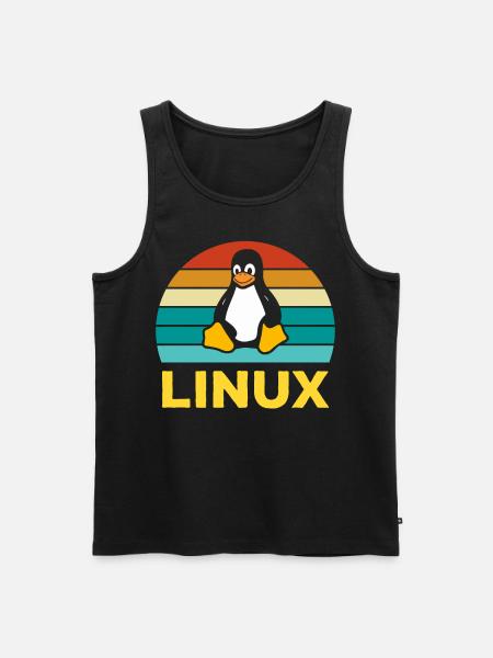 Linux Rétro Vintage Geek Style Informaticien - Débardeur bio Premium Homme - noir