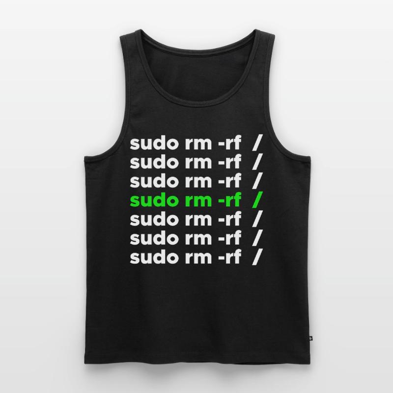 Linux Geek sudo rm -rf Nerd Spruch Männer Premium Bio Tank Top