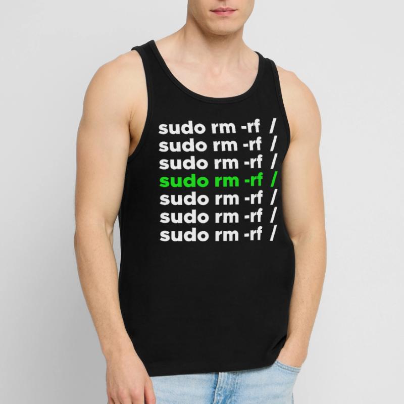 Linux Geek sudo rm -rf Nerd Spruch Männer Premium Bio Tank Top