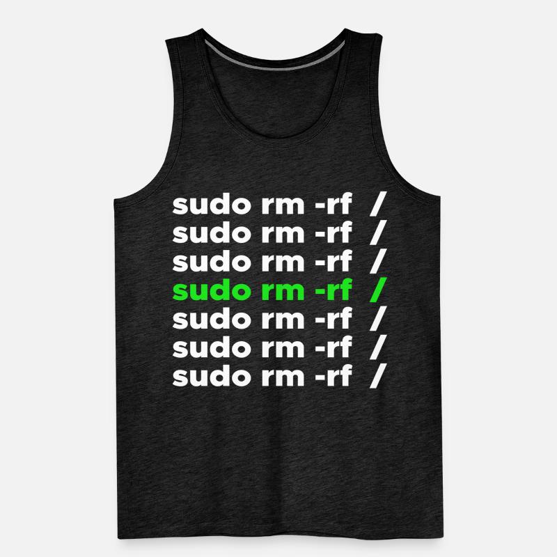 Linux Geek sudo rm -rf Nerd Spruch Männer Premium Bio Tank Top