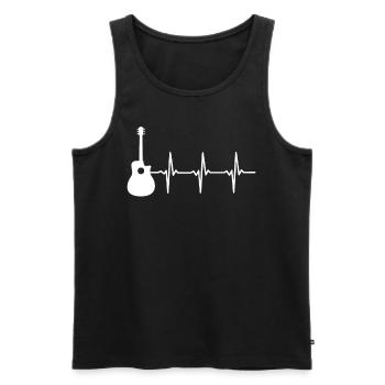 Heartbeat Guitar Musical Instrument Guitarist - Men's Premium Organic Tank Top - black - Front - Michal (187cm)