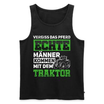 Traktor Traktorfahrer Prinz Vergiss das Pferd - Männer Premium Bio Tank Top - Schwarz - Vorne - Michal (187cm)