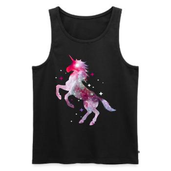 Einhorn Unicorn Pferd Glitzer Isländer - Männer Premium Bio Tank Top - Schwarz - Vorne - AI Model Male 178 light (178cm)
