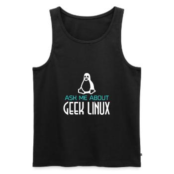 Geek Linux Penguin Computer Nerd IT PC - Débardeur bio Premium Homme - noir - Devant - AI Model Male 178 light (178cm)